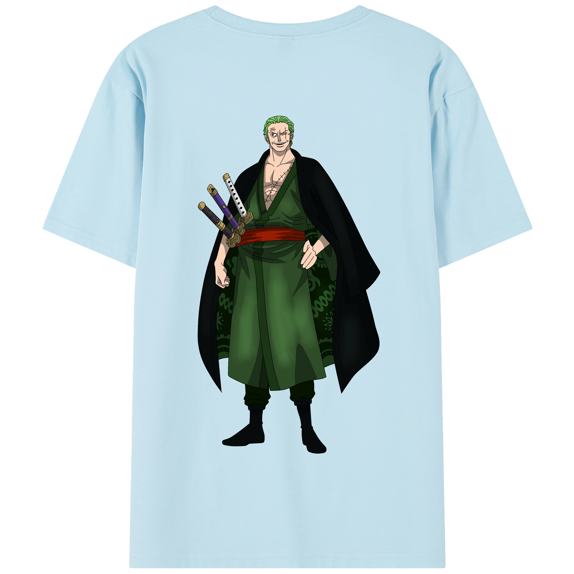 ワンピース ロロノア・ゾロ ONE PIECE Roronoa Zoro 綿100％半袖Tシャツ（背面プリント）